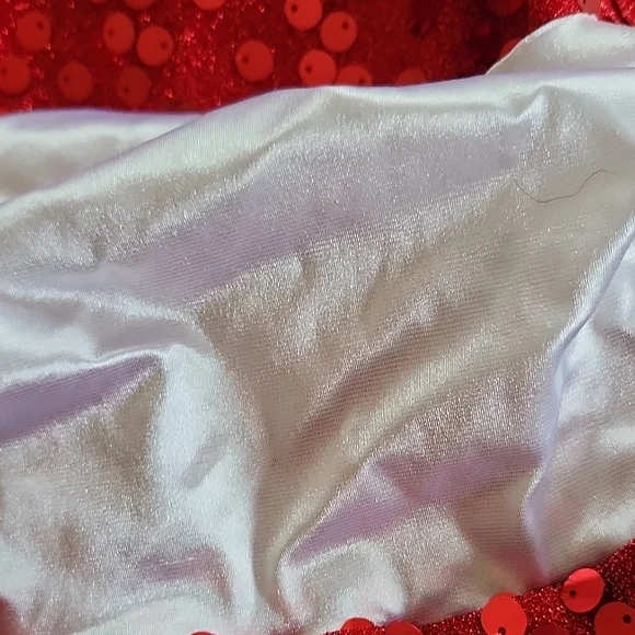 Festive Red Sequin Kids Costume - Picture 4 of 6